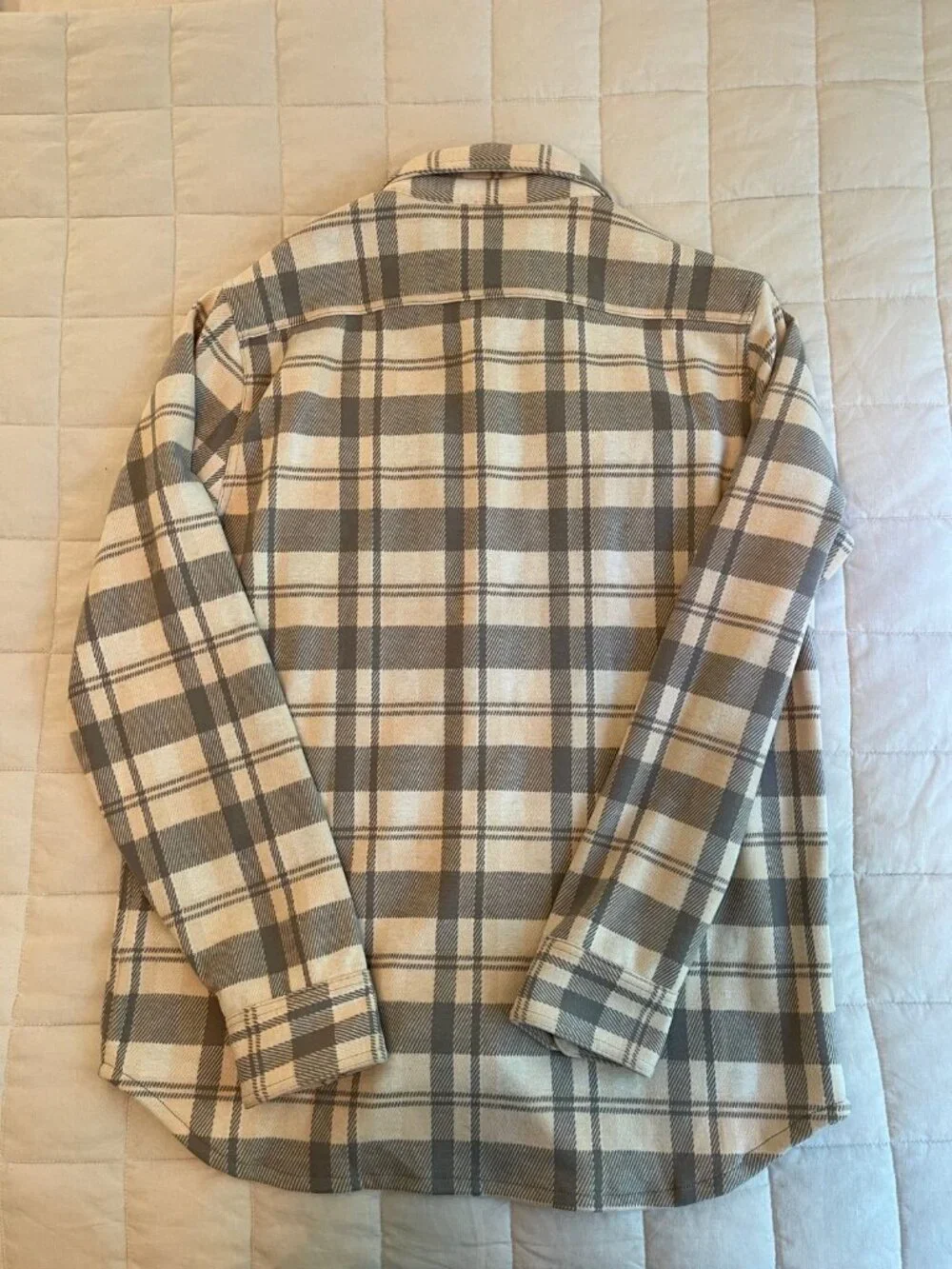 J.Crew Seaboard Flannel Shirt Grey Cream Plaid NWT Size L
